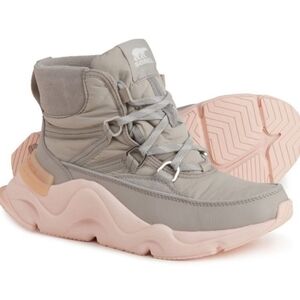 SOREL Kinetic RNEGD Sport Waterproof Insulated Boots - Gray/Pink - Size 6.5